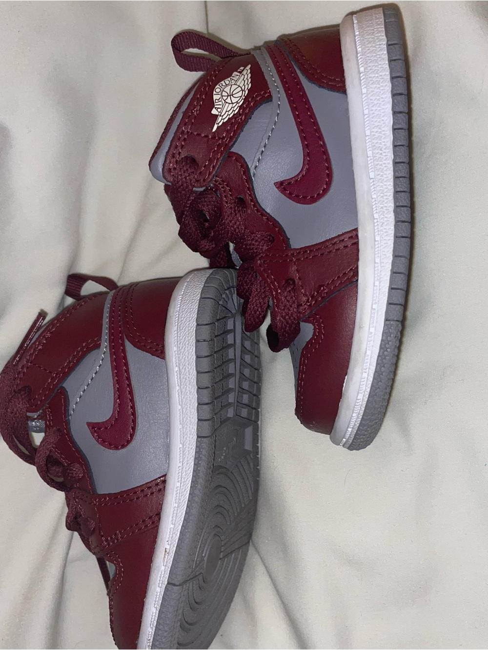 Nike Toddler Cherrywood Red and Gray High-Top Sneakers - Picture 5 of 5
